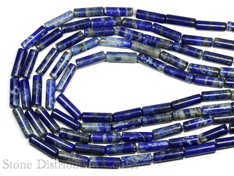 【カットビーズ】ラピスラズリ (ST) 筒型 約4x13mm (数量限定商品) 【パワーストーン 天然石 アクセサリー 1連売り】