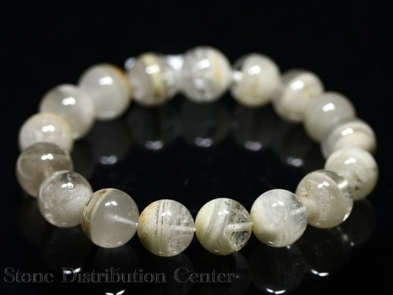 ☆高品質☆【ブレスレット】ホワイトガーデンファントムクォーツ (3A) (約14〜14.5mm) (ケース付) 【パワーストーン 天然石 アクセサリー レディース メンズ】