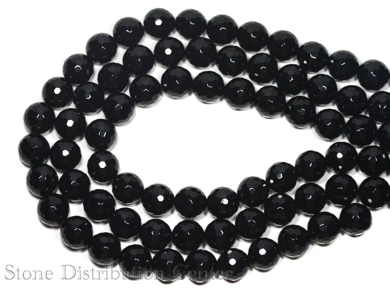 【カットビーズ】オニキス 128面カット 12mm 【パワーストーン 天然石 アクセサリー 1連売り】