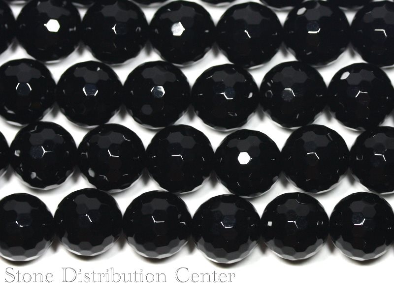 【カットビーズ】オニキス 128面カット 12mm 【パワーストーン 天然石 アクセサリー 1連売り】