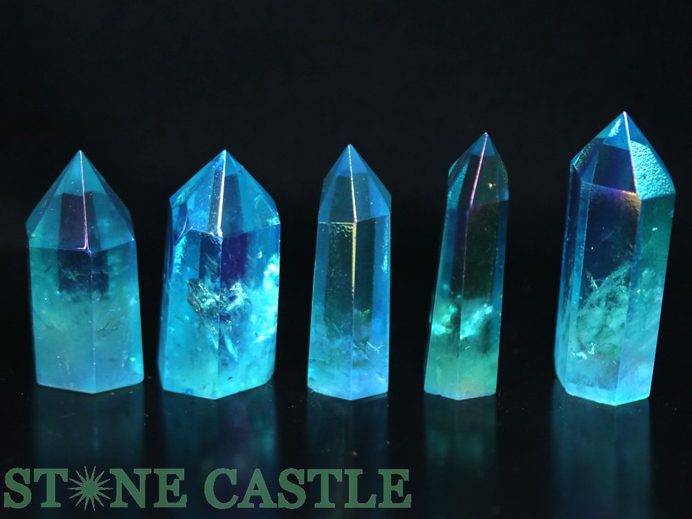 ☆一点物☆【置き石】ポイント型 アクアオーラ (5本セット) No.64【パワーストーン 天然石 アクセサリー レディース メンズ】