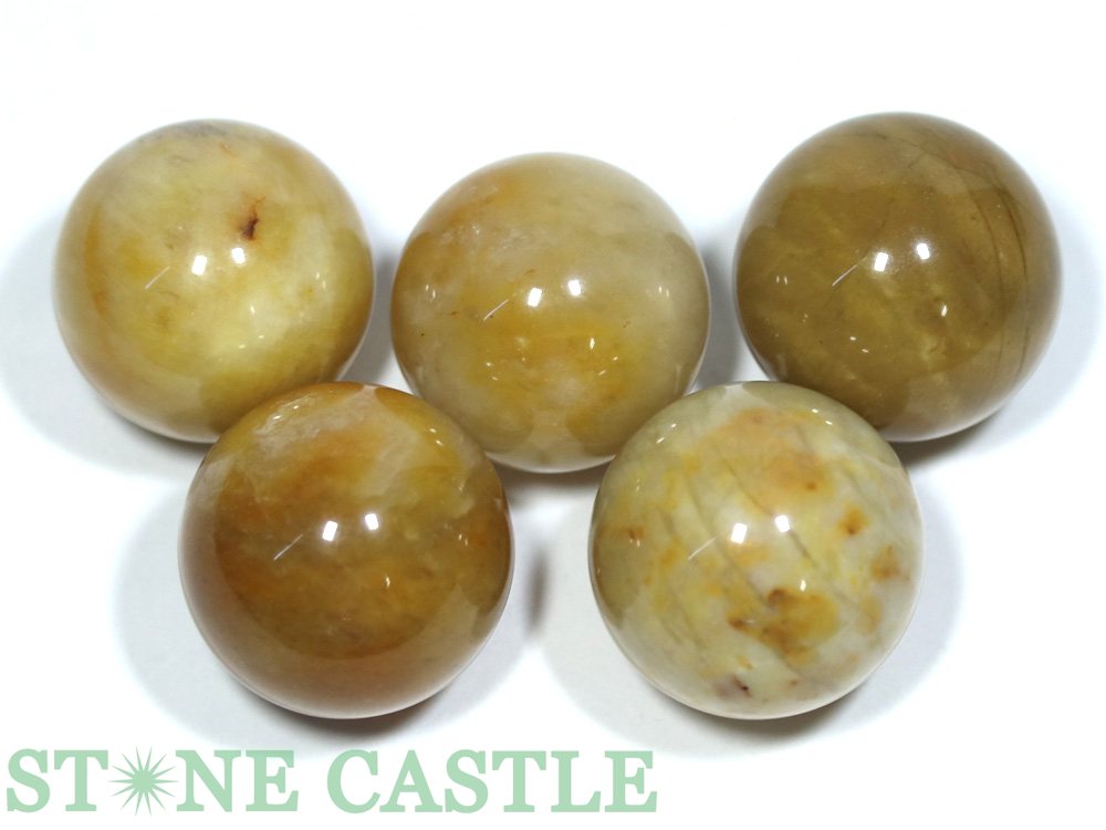 【置き石】丸玉 20mm イエローアゲート (5個セット) (数量限定商品)【パワーストー...