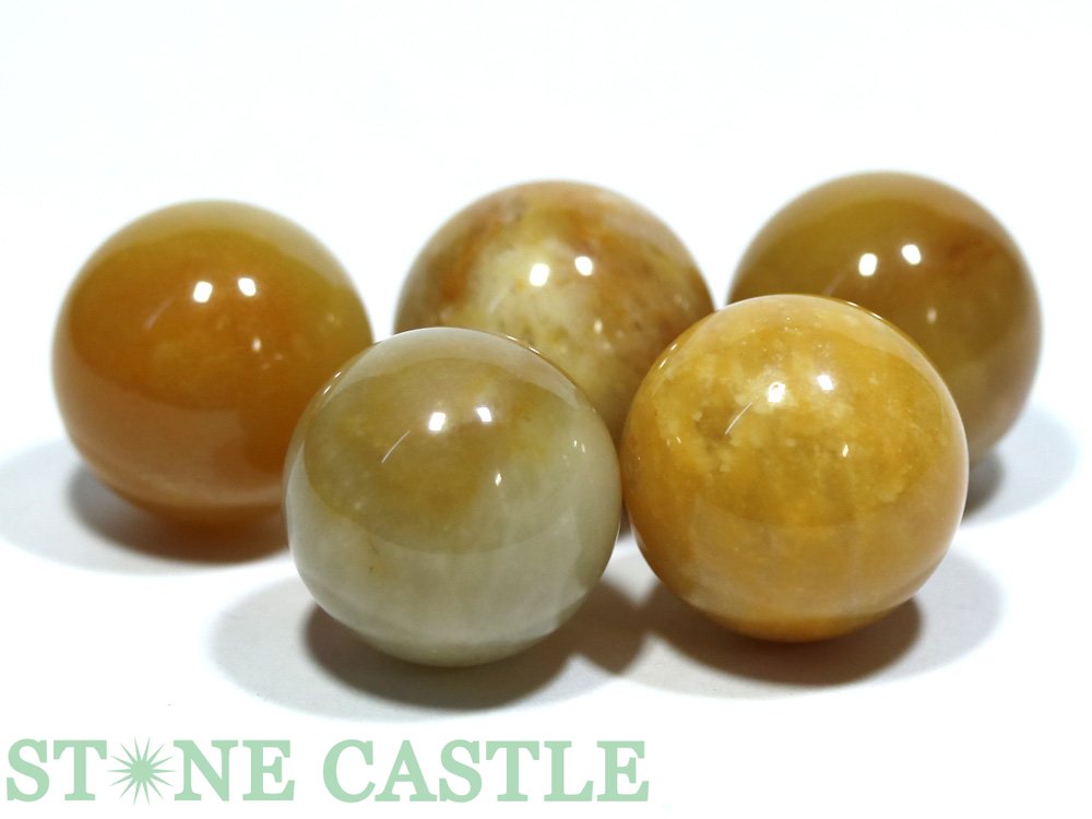 【置き石】丸玉 20mm イエローアゲート (5個セット) (数量限定商品)【パワーストー...