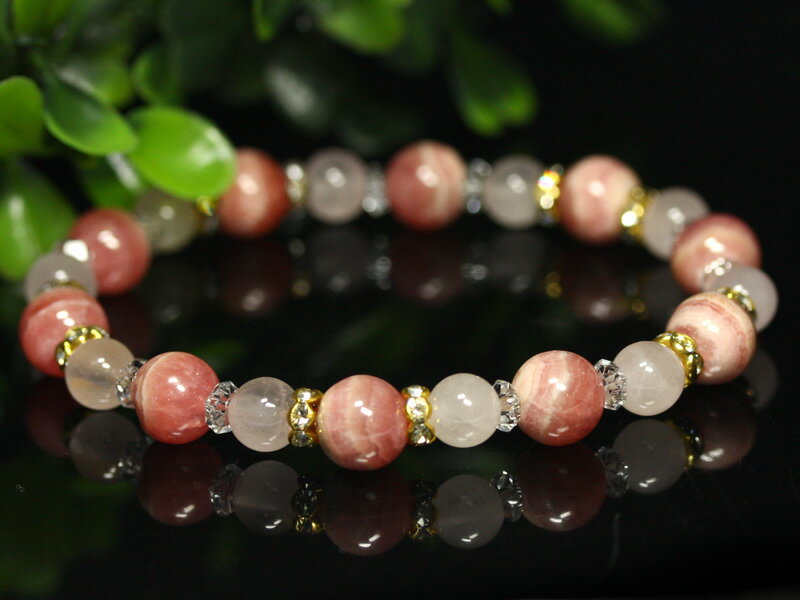 ☆オリジナルデザイン☆【ブレスレット】インカローズxローズクォーツ★魅力ある女性に！【パワーストーン 天然石 アクセサリー レディース】