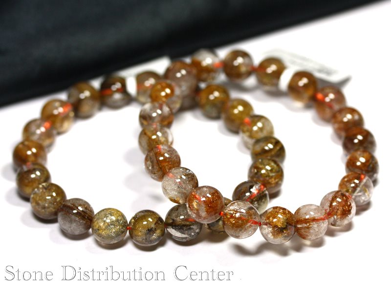 ☆高品質☆【ブレスレット】マイカ(雲母)入りルチルクォーツ (2A) (約9～9.5mm)※DM便・ネコポス不可※【パワーストーン 天然石 アクセサリー レディース メンズ】