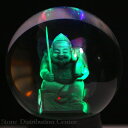 【彫刻置物】丸玉 人工水晶 約90mm (レーザー彫刻)(レインボー台付き) 恵比寿【パワーストーン 天然石 アクセサリー レディース メンズ】