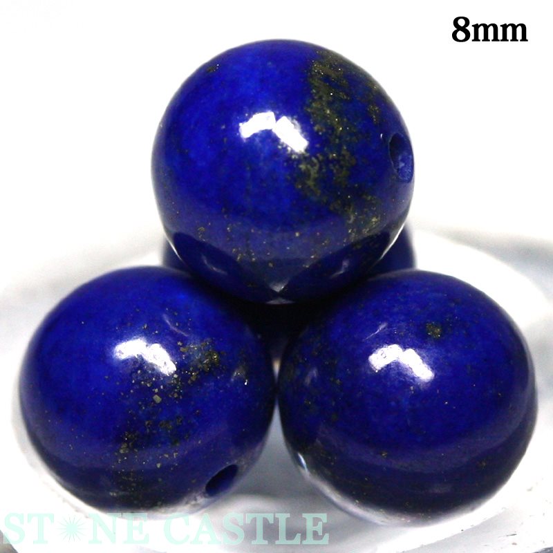 乐天商城 - 【丸ビーズ】ラピスラズリ (6A) 8mm 粒売り(2個セット)【パワーストーン 天然石 アクセサリー 粒売り】