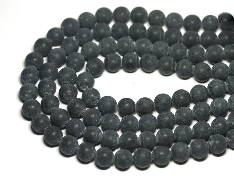 【丸ビーズ】ブラックシリカ 10mm つやなし (ブレスレット約1本分) 【パワーストーン 天然石 アクセサ..