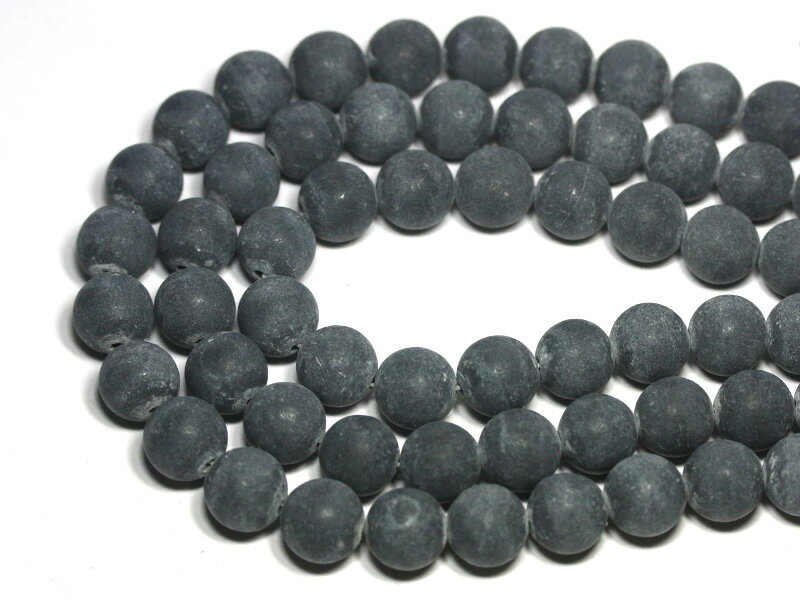 【丸ビーズ】ブラックシリカ 12mm つやなし (ブレスレット約1本分) 【パワーストーン 天然石 アクセサリー 半連売り】