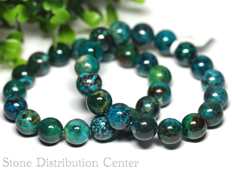 ☆高品質☆【ブレスレット】クリソコラ (2A) (南アフリカ産) (約10～10.5mm)※DM便・ネコポス不可※【パワーストーン 天然石 アクセサリー レディース メンズ】