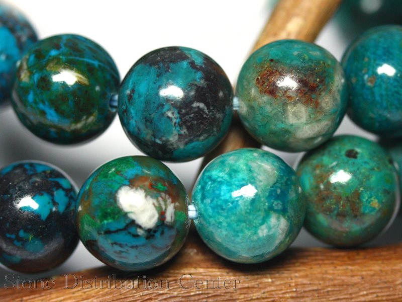 パワーストーン 石流通センターの☆高品質☆【ブレスレット】クリソコラ (2A) (南アフリカ産) (約10～10.5mm)※DM便・ネコポス不可※【パワーストーン 天然石 アクセサリー レディース メンズ】｜アングル2