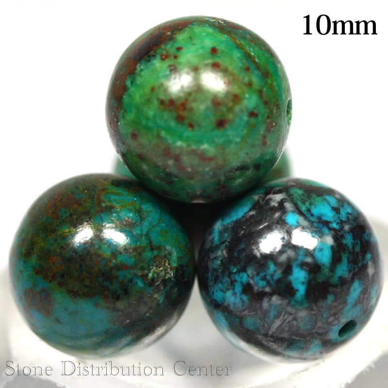 【丸ビーズ】クリソコラ (2A) 10mm [1粒売り(バラ売り)]【パワーストーン 天然石 アクセサリー 粒売り】