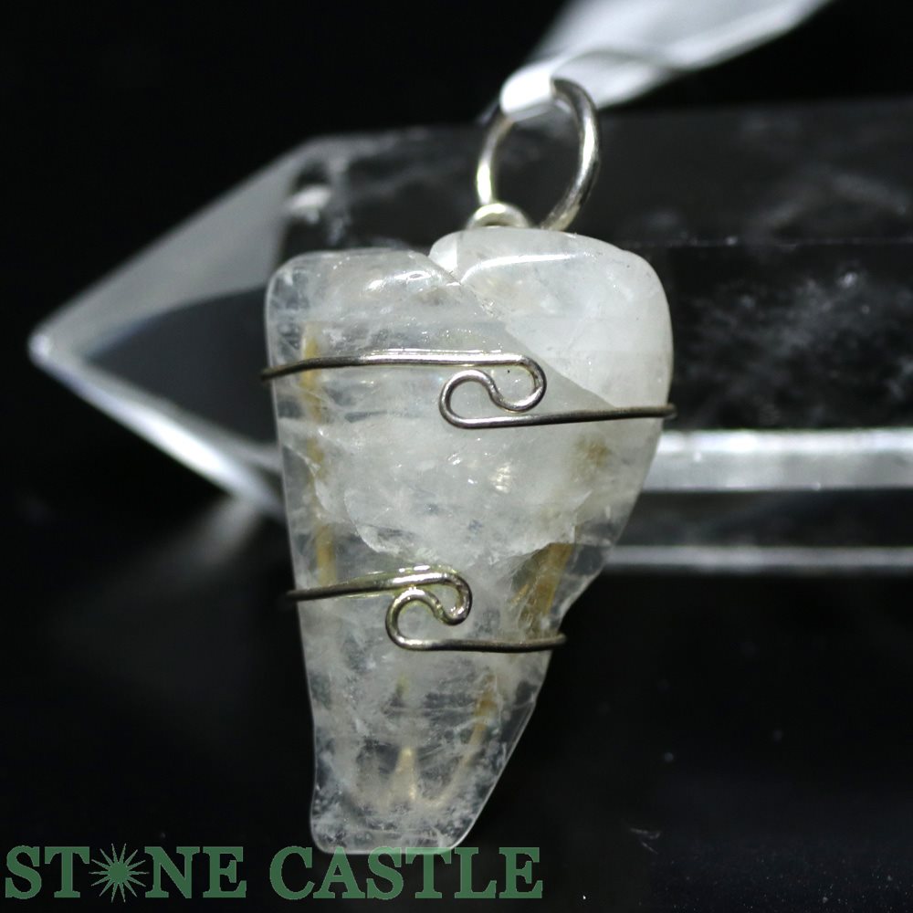 ☆一点物☆【ペンダント】H&E社製 ニルヴァーナクォーツ (ヒマラヤ・クル渓谷産) (ワイヤーラップ) No.32..