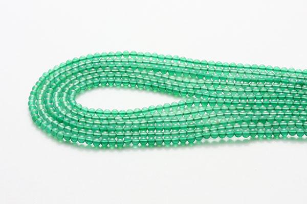 【丸ビーズ】グリーンメノウ 2mm ※5の付く日セール※【パワーストーン 天然石 アクセサリー 1連売り】