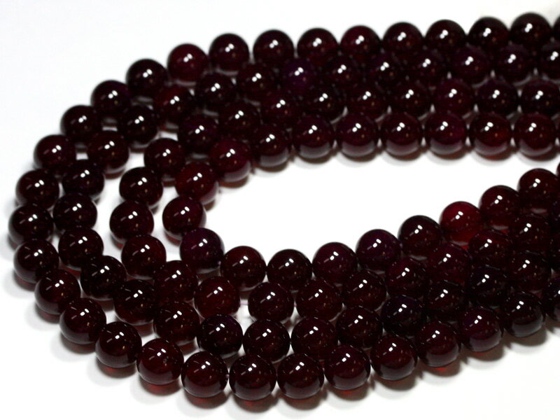 【丸ビーズ】レッドパープルメノウ 10mm (ブレスレット約1本分) 【パワーストーン 天然石 アクセサリー 半連売り】
