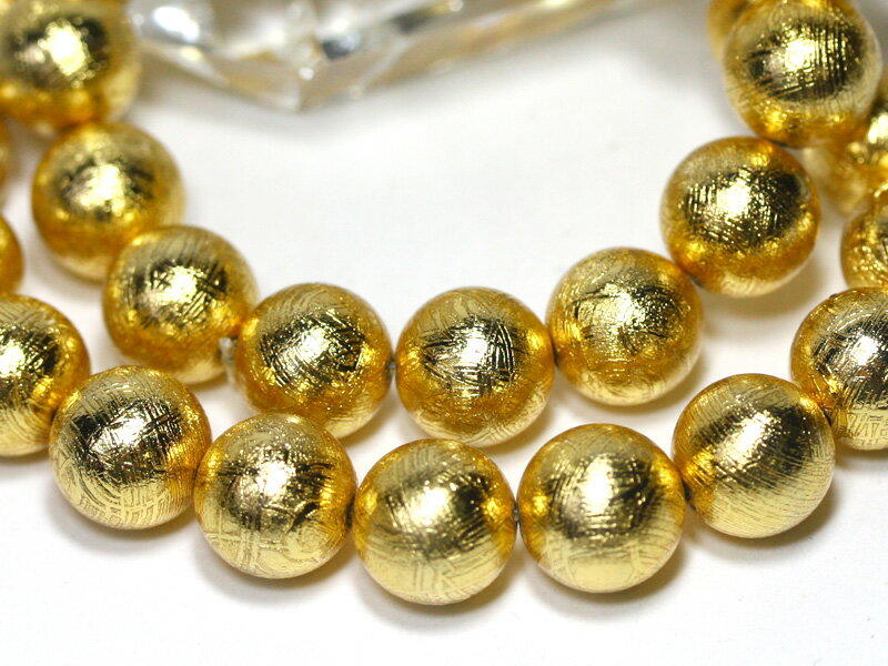 ☆高品質☆【ブレスレット】ギベオン隕石(ゴールデン) (約10〜10.5mm) (鑑別済) (ケース付) 【パワーストーン 天然石 アクセサリー レディース メンズ】