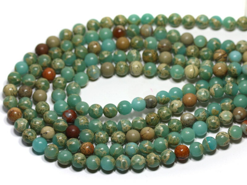 【丸ビーズ】インペリアルジャスパー 8mm (ブレスレット約1本分) 【パワーストーン 天然石 アクセサリ..