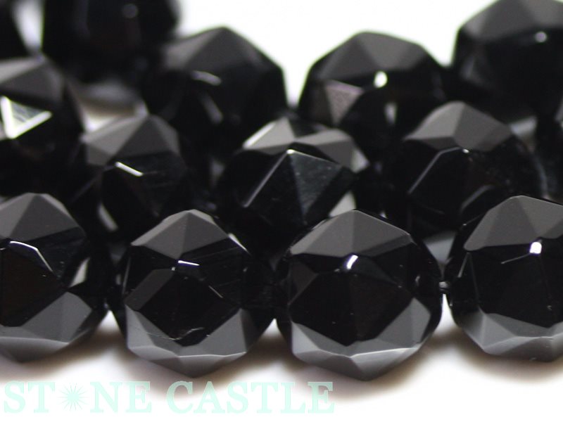 【カットビーズ】天然チベット産黒水晶(モリオン...の紹介画像2