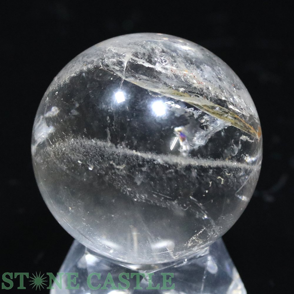 ☆一点物☆【置き石】丸玉 レムリアンシード (レインボー入り) 約39mm No.57【パワー...