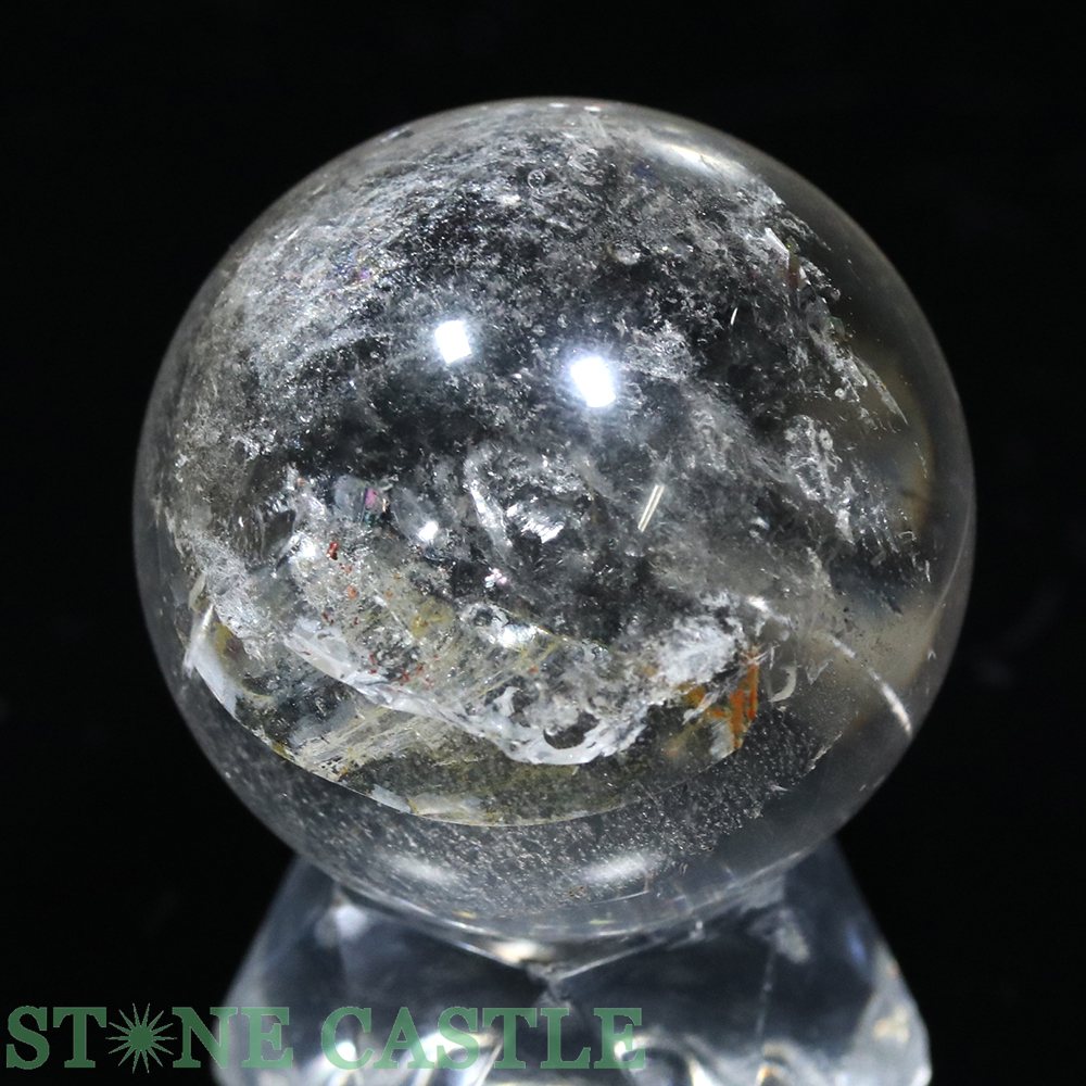 ☆一点物☆【置き石】丸玉 レムリアンシード (レインボー入り) 約39mm No.57【パワー...