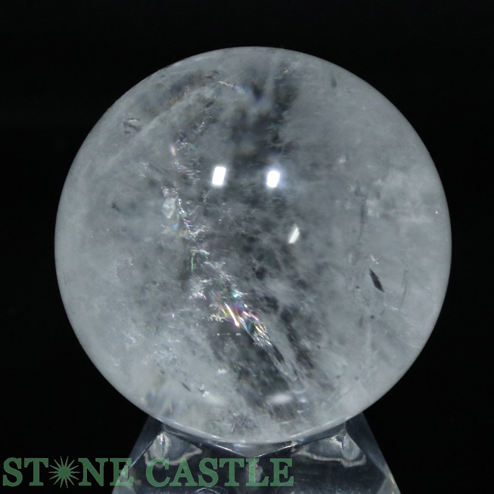 ☆一点物☆【置き石】丸玉 レインボー水晶 約45mm No.63【パワーストーン 天然石 ア...