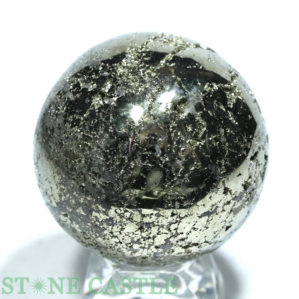 ☆一点物☆【置き石】丸玉 パイライト (3A) 約48mm No.41【パワーストーン 天然石 ア...