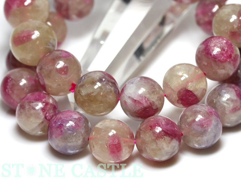 ☆高品質☆【ブレスレット】ピンクトルマリンシリカ (ピンクトルマリンインクォーツ) (約12.5～13mm) 【パワーストーン 天然石 アクセサリー レディース メンズ】