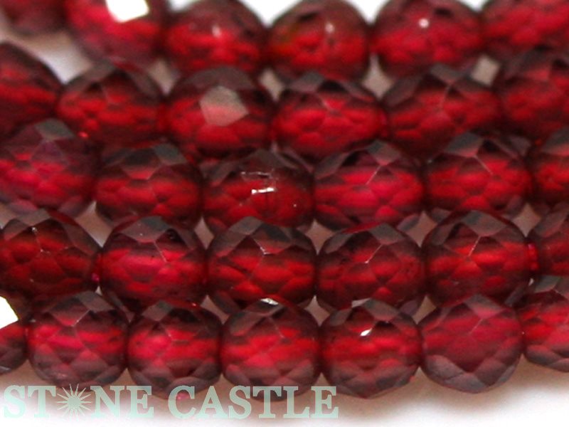 【カットビーズ】ガーネット 32面カット 2mm【パワーストーン 天然石 アクセサリー 1連売り】
