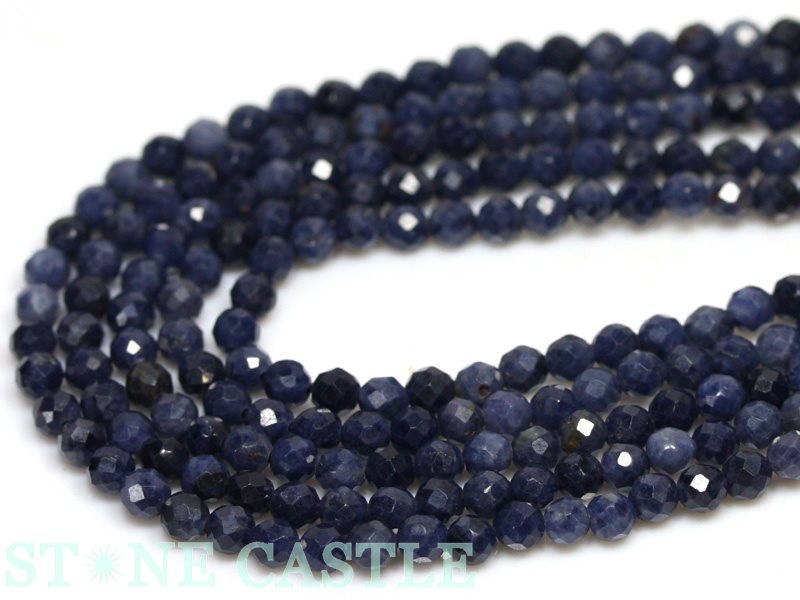 乐天商城 - 【カットビーズ】ブルーサファイア 32面カット 3mm【パワーストーン 天然石 アクセサリー 1連売り】