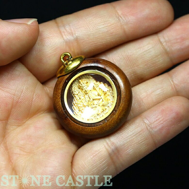 [Colgante] Marco de madera redondo Varios [Accesorios de piedra natural Power Stone para mujer hombre] — vista 2