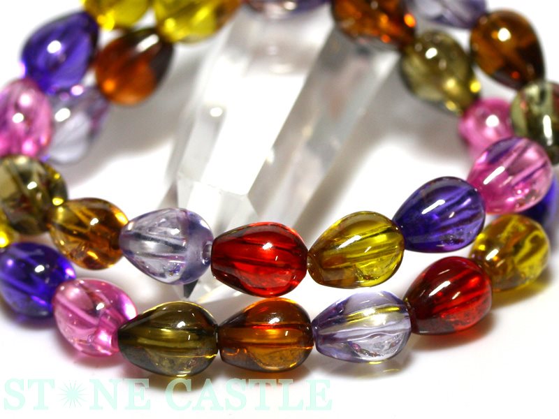 ☆高品質☆【ブレスレット】マルチジルコニア ドロップ型 約8x10mm【パワーストーン ...