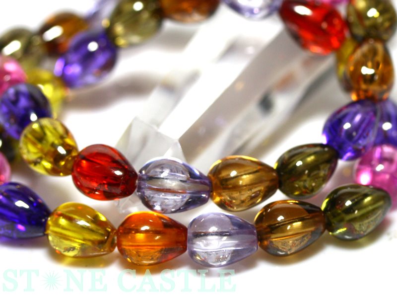 ☆高品質☆【ブレスレット】マルチジルコニア ドロップ型 約8x10mm【パワーストーン ...