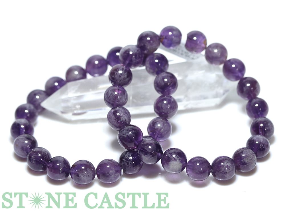☆高品質☆【ブレスレット】エンジェルフェザーアメジスト (2A) (約10.5〜11mm)【パワーストーン 天然石 アクセサリー レディース メンズ】