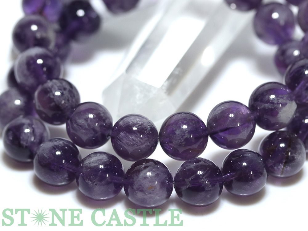 ☆高品質☆【ブレスレット】エンジェルフェザーアメジスト (2A) (約10.5〜11mm)【パワーストーン 天然石 アクセサリー レディース メンズ】