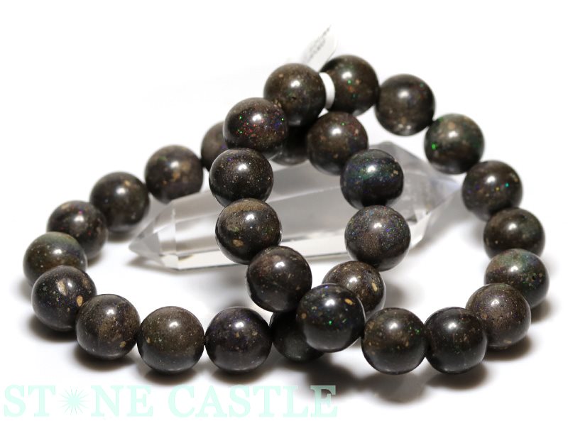 ★楽天スーパーセール★☆高品質☆【ブレスレット】ブラックマトリックスオパール (2A) (約14〜14.5mm) 【パワーストーン 天然石 アクセサリー レディース メンズ】