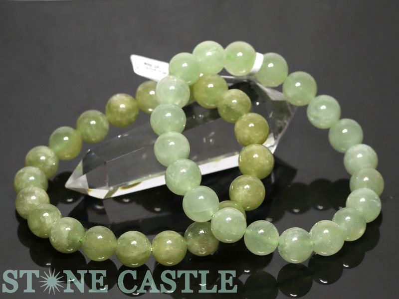 ☆高品質☆【ブレスレット】ライムグリーンベリル (2A) (約10～10.5mm) 【パワーストーン 天然石 アクセサリー レディース メンズ】(4.0)