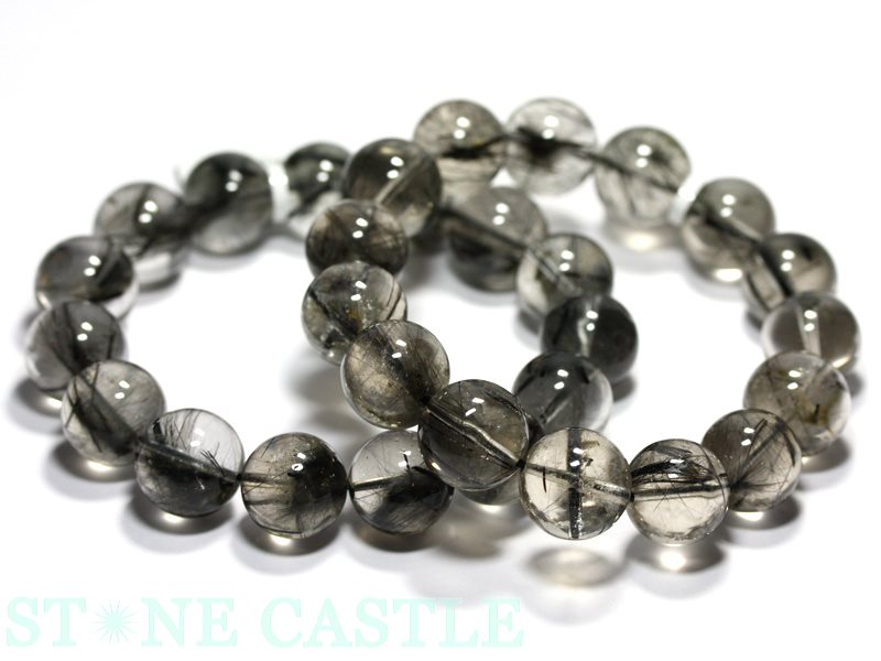 ★楽天スーパーセール★☆高品質☆【ブレスレット】ブラックルチルクォーツ (3A) (約16〜16.5mm) (ケース付) 【パワーストーン 天然石 アクセサリー レディース メンズ】
