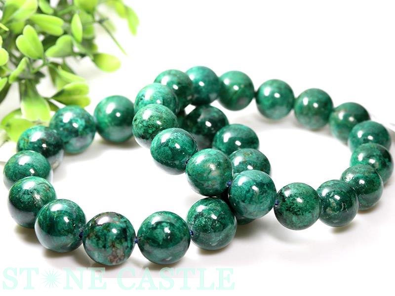 ☆高品質☆【ブレスレット】クリソコラ ペルー産 (約13.5～14mm) 【パワーストーン 天然石 アクセサリー レディース メンズ】