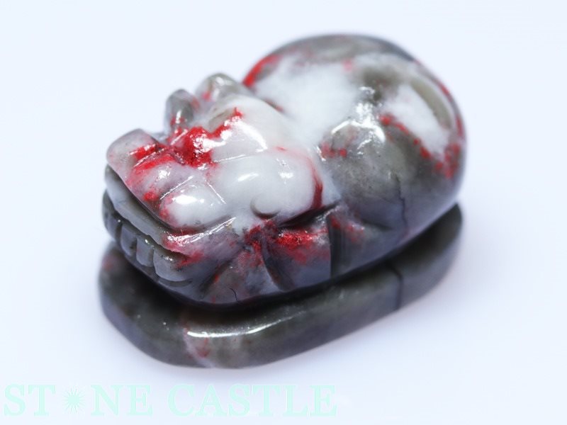 ☆置物一点物☆【彫刻置物】招財の神獣・貔貅(ひきゅう) シナバー (辰砂) (EX) No.14 【パワーストーン 天然石 アクセサリー】