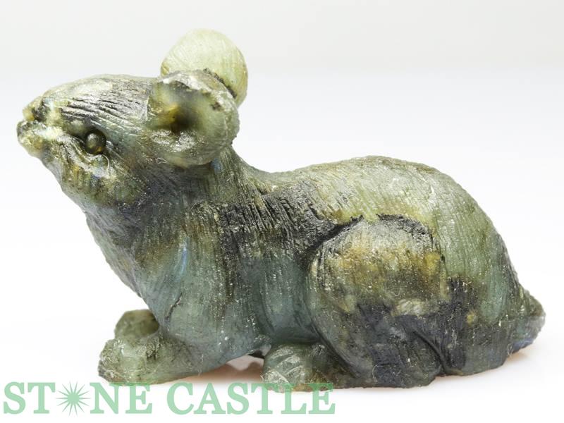 ☆置物一点物☆【彫刻置物】ねずみ ラブラドライト No.24【パワーストーン 天然石 アクセサリー】 [3]