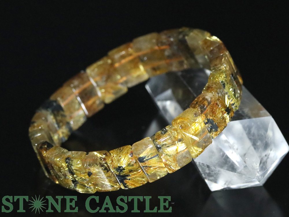 ☆一点物☆【ブレスレット】ビクトリー極太太陽タイチンルチル (3A) バングル No.21 約13x8x6mm (ケース..