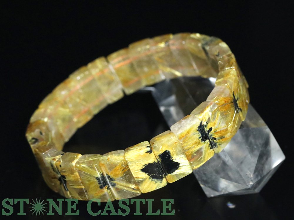 ☆一点物☆【ブレスレット】ビクトリー極太太陽タイチンルチル (5A) バングル No.30 約15x9x5mm (ケース..