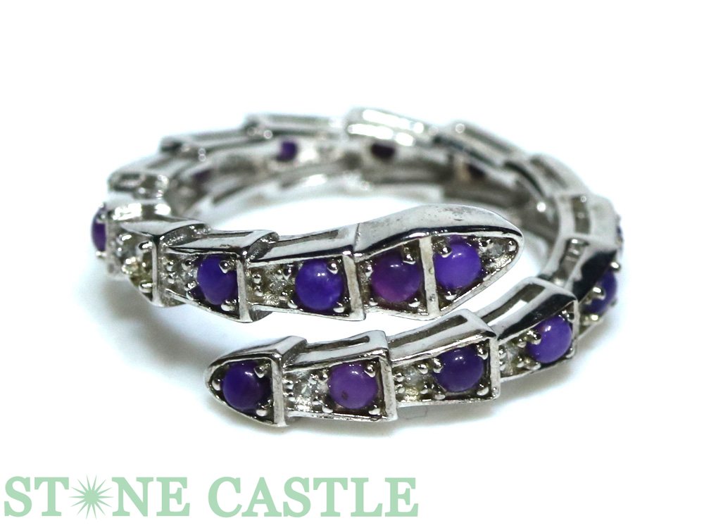 ☆一点物☆【リング】スギライト (6A) デザインリング No.05【パワーストーン 天然石 アクセサリー レデ..