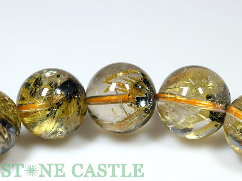 ☆高品質☆【ブレスレット】太陽タイチンルチルクォーツ (5A) (約13～13.5mm) (ケー...