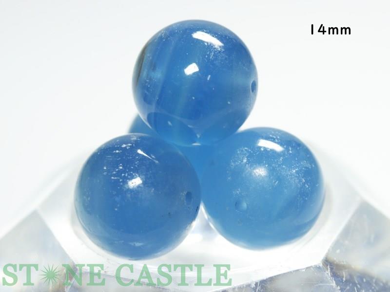 【丸ビーズ】ブルーカルサイト (3A) 14mm [1粒売り(バラ売り)] 【パワーストーン 天然石 アクセサリー 粒売り】