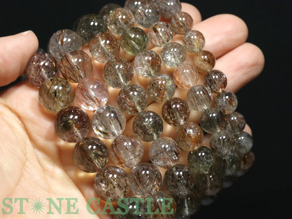 ★楽天スーパーセール★☆高品質☆【ブレスレット】ブラックタイチンスーパーセブン (3A) (約12〜12.5mm)【パワーストーン 天然石 アクセサリー レディース メンズ】