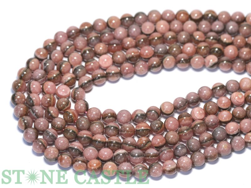 【丸ビーズ】インカローズ (バイカラー) 8mm (半連 ブレスレット約1本分)【パワーストーン 天然石 アクセサリー 半連売り】