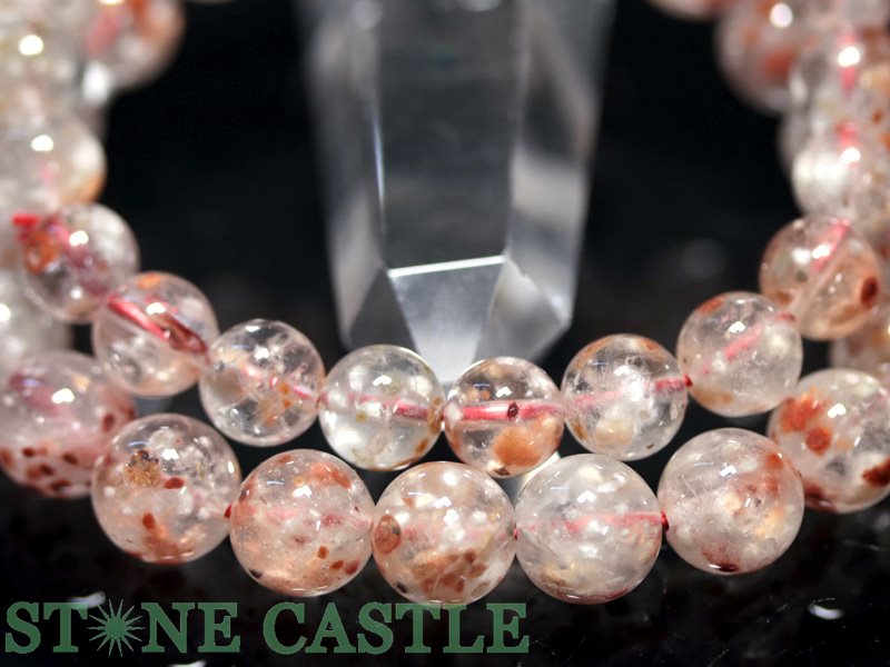 ☆高品質☆【ブレスレット】アンフィボールインクォーツ (赤) (約7.5～8mm) 【パワー...
