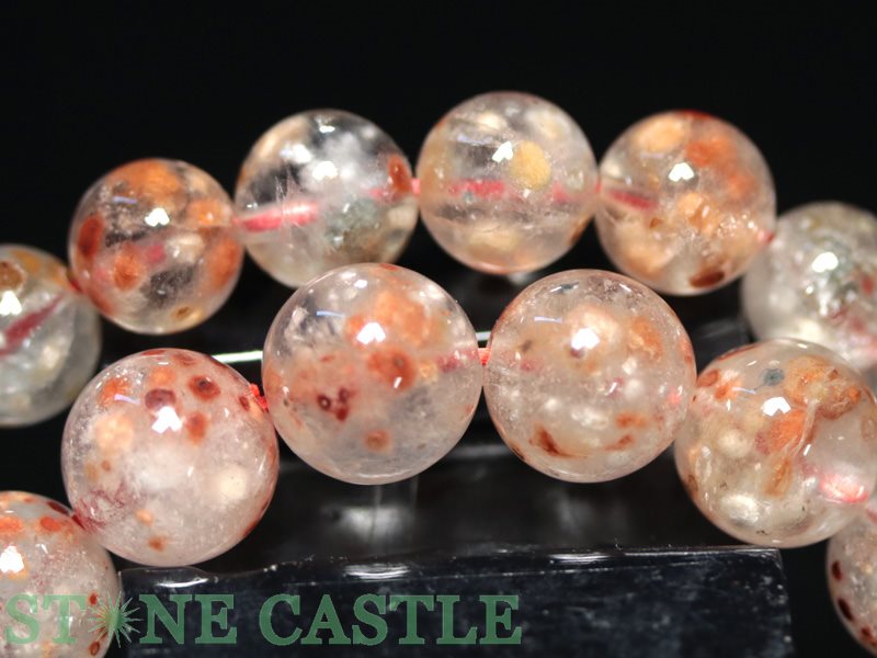 ☆高品質☆【ブレスレット】アンフィボールインクォーツ (赤) (約7.5～8mm) 【パワー...