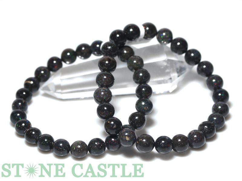 ☆高品質☆【ブレスレット】ブラックマトリックスオパール (5A) (約8.5～9mm) 【パワーストーン 天然石 アクセサリー レディース メンズ】